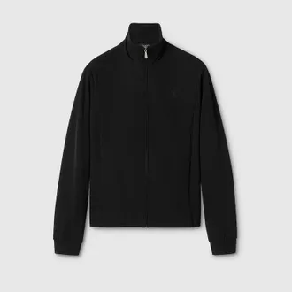 Gucci Stretch Nylon Gabardine Zip Jacket, Size XXXL, Black, Ready-to-wear