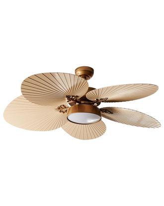 Beliani Ventilador de techo con luz con mando led dorado