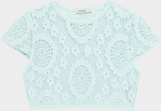 SIMKHAI Lidie Open-Knit Crop Top