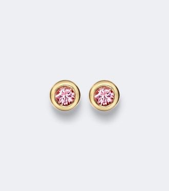 David Yurman Pav&eacute; 18kt gold earrings with tourmalines
