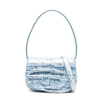 Diesel Handbags, female, Blue, Size: ONE SIZE Sky Blue Foldover Top Bag