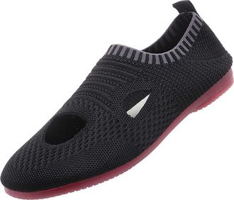 Generic Womens Orthopedic Sneakers Arch Support Shoes Womens Woven Orthopedic Breathable Soft Go Walking Slip Shoes Slip in Sneakers Arch Support (Black, 6)