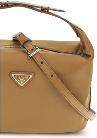 Prada Womens Mini Handbag Ch&eacute;rie Brandy Recycled Polyamide Shoulder Bags