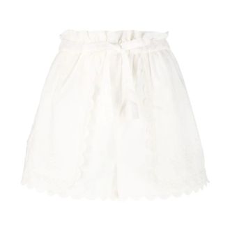 Ulla Johnson Korte Broeken, Dames, Beige, XS, Katoen, Beige Linnen Katoen Casual Shorts