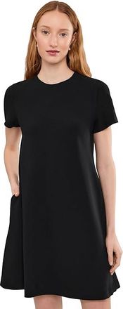 Vince Bias Short Sleeve Dress Womens Dress Black : SM, Elastane/Polyester/Viscose