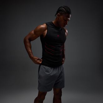 MyProtein Camiseta de tirantes sin costuras Muscle Fit Hero para hombre de MP - Negro lavado/Rojo - XS
