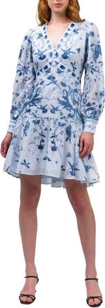Marchesa Threadwork Voile Mini Dress