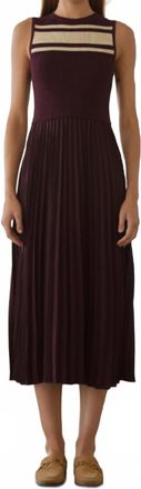 Skies Are Blue Clothing Pleated Midi Dress In Burgundy Wine