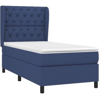 vidaXL Vidaxl - Cama Box Spring Con Colch&oacute;n Tela Azul 80x200 Cm