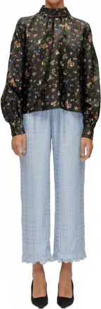 Stine Goya Gathered Long Sleeve Top In Magnolia Garden