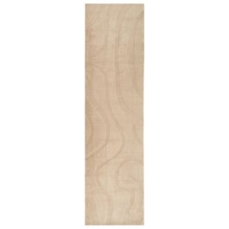 Beliani Alfombra De Pasillo Moderna Forma Rectangular Jacquard 80 X 300 Cm Pelo Corto Beige Selvori