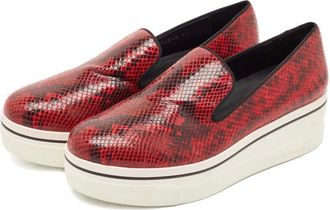 Stella McCartney Mocassini con effetto serpente - Rosso