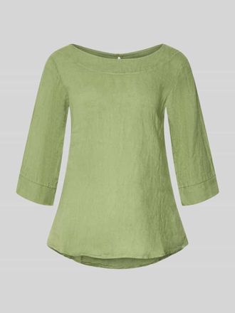 Zabaione Regular Fit Leinenbluse mit 3/4-Arm Modell La44ura in Hellgruen, Gr&ouml;&szlig;e XXL