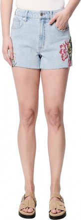 Dear John Denim Carrie Embroidered Floral Detailing Shorts In Light Blue