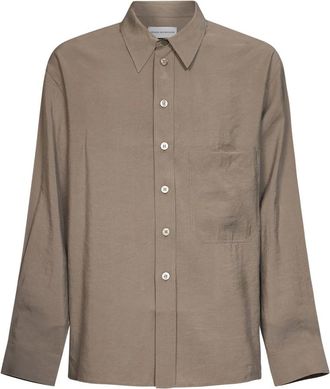 STUDIO NICHOLSON Loca Shirt - Heren - Casual Overhemden - Grijs - M - Polyester - Overhemden
