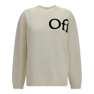 Off-white Bookish Shared Logo Knit Crewneck - Knitwear - Hombre - Beige - S