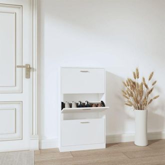vidaXL Scarpiera Bianca 59x17x108 cm in Legno Multistrato - Vidaxl