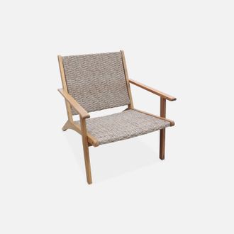 Sweeek Sill&oacute;n Relax De Madera De Acacia Y Resina