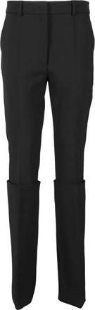 Sportmax Zwarte Holiday Broek met Slim Fit - Dames - Slim Fit Broeken - Zwart - S - Wol - Broeken