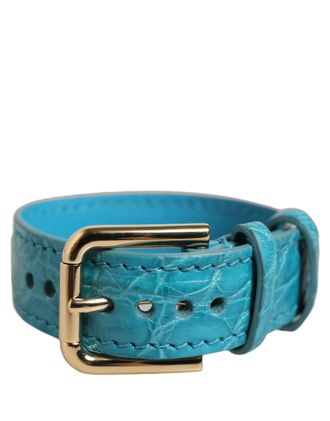 Dolce & Gabbana Caiman Leather Belt - Turquoise