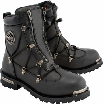 Milwaukee Leather Mens Leather 6-Inch Plain Toe Dual Zipper In Black