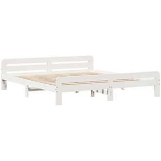 vidaXL Vidaxl - Cama Sin Colch&oacute;n Madera Maciza De Pino Blanca 180x200 Cm