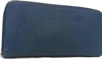 Louis Vuitton Navy Navy Blue Taiga Leather Long Wallet (Bi-Fold) (Pre-Owned)