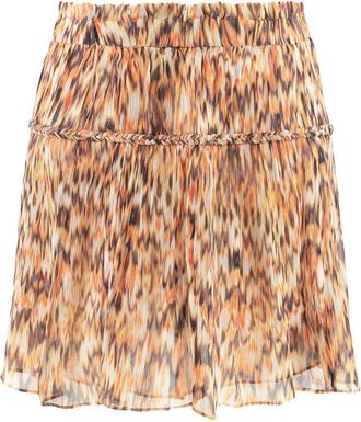 Isabel Marant Isabel Marant Womens Roumi Printed Silk Skirt - Beige - Size EU 34 (Womens)