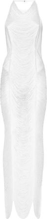 Philipp Plein Fragnes Long Dress - Dames - Avondkleed - Wit - XS - Leer - Kleedjes
