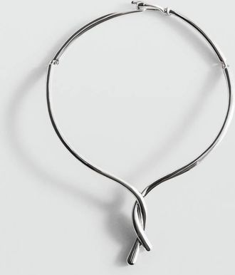 Mango Collana rigida nodo argento - Donna - Taglia unica - MANGO