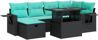 vidaXL Set Sof&aacute;s Jard&iacute;n Y Cojines 7 Pzas Rat&aacute;n Sint&eacute;tico Acacia Gris Vidaxl