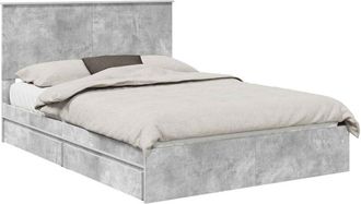 vidaXL Cama Con Almacenamiento Con Cabecera Gris Concreto 135 X 190 Cm Vidaxl