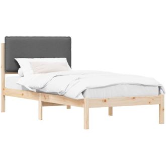vidaXL Estructura De Cama Con Cabecera Tapizada Gris Oscuro Vidaxl