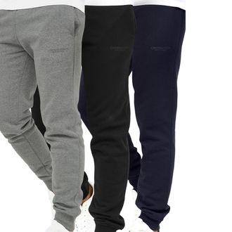 Crosshatch Heren Mayview Joggingbroek (Set van 3) (Zwart/Grijs/Navy)