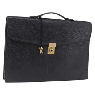 Loewe Tweedehands leren handtassen - Dames - Pre-owned - Zwart - Maat: ONE Size Leer