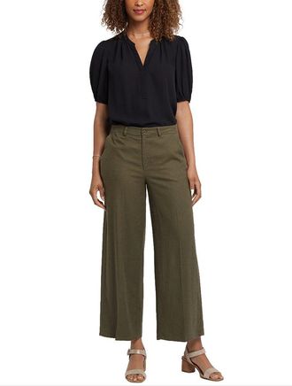 NYDJ Nydj Morgan Bay Leaf Linen-Blend Trouser
