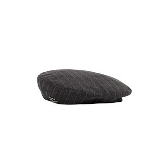Karl Lagerfeld K/Autograph pinstripe baret - Dames - Hoeden - Grijs - ONE Size - Polyester - Accessoires