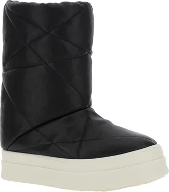 Rick Owens Mens Black Down Filled Quilted Ankle Boots Leather