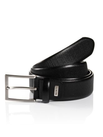 Monti Lederg&uuml;rtel MONTI SALZBURG, Herren, Gr. 11,5, schwarz, Materialmix, unifarben, G&uuml;rtel Lederg&uuml;rtel, mit silberfarbener Schliesse