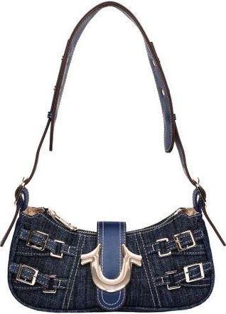 True Religion Multi-Strap Denim Shoulder Bag in Dark Denim at Nordstrom