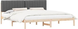 vidaXL Bed Frame with Upholstered Headboard Dark Grey 200 x 200 cm vidaXL