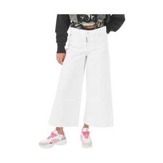 Dsquared2 Cropped Wide Leg Jeans - female - Dsquared2 - Wide Jeans - White - S - Jeans
