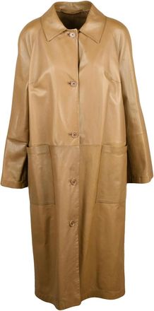 Salvatore Santoro Grey Leather Duster Coat
