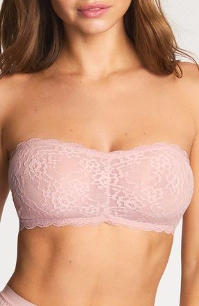 b.tempt'd by Wacoal Effortlessly Strapless Lace Bandeau Bra in Blush Pink at Nordstrom, Size X-Large