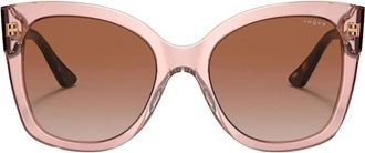 Vogue Eyewear Gedurfd Design Acetaat Zonnebril Bruine Lenzen - Dames - Zonnebrillen - Roze - 54 MM - Accessoires