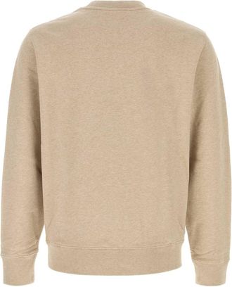 Maison Kitsun&eacute; Mens Sand Cotton Sweatshirt Clearbeigemelange Exterior: Organic Felpe Sweater