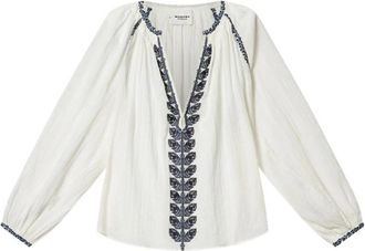 Isabel Marant Lena Blouse - Dames - Blouses - Wit - M - Katoen - Overhemden