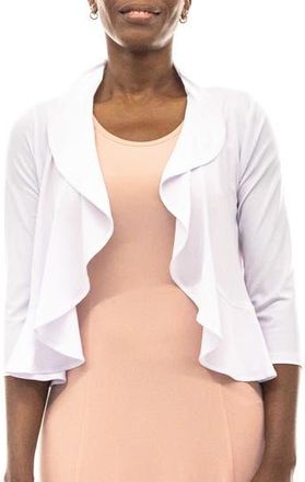 Nina Leonard Chiffon Ruffle Bolero in Ivory at Nordstrom Rack, Size X-Large