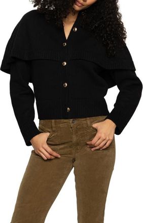 Sanctuary Cape Detail Cardigan in Black at Nordstrom, Size Medium