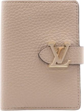 Louis Vuitton Taurillon Beige Blue Leather Wallet (Bi-Fold) (Pre-Owned)